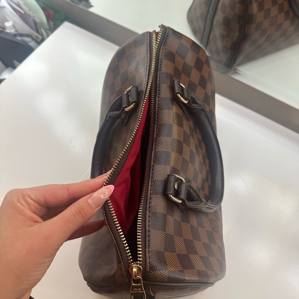 Louis Vuitton Brown and Red Checkered Bag